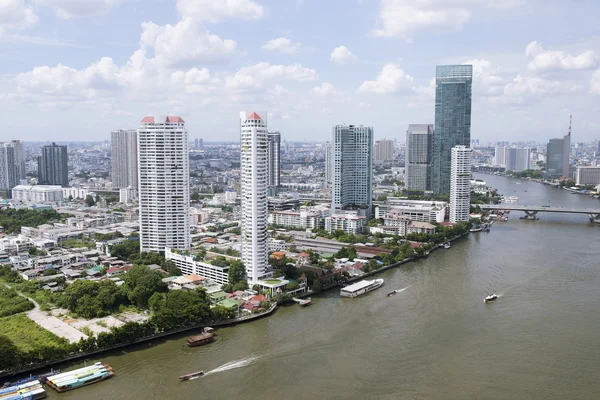 Bangkok landscapes with the river and blue sky