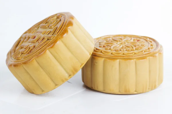2 piece of Moon cake on white background