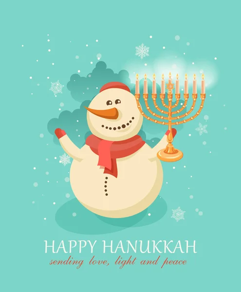 Happy Hanukkah greeting card design, jewish holiday. Vector illustration