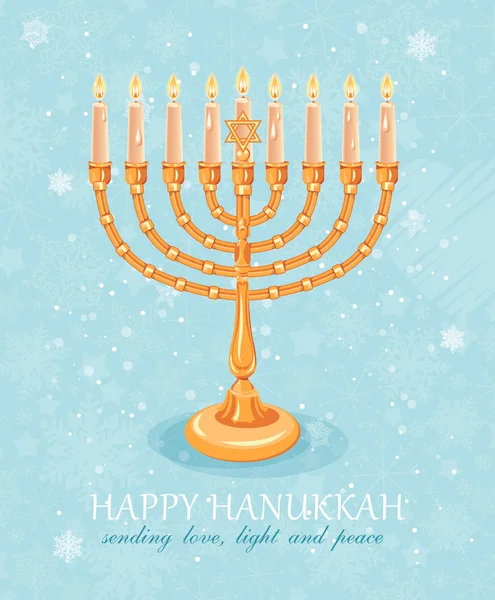 Happy Hanukkah greeting card design, jewish holiday. Vector illustration