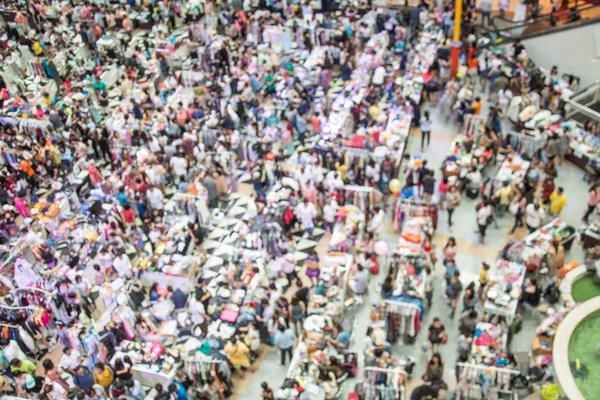 Blurred image of people walking at shopping mall on top view