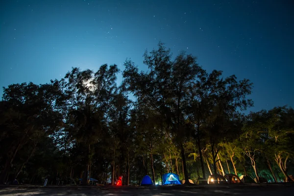 Night at Sampraya beach in Samroiyod nation park, Pranburi, Thailand