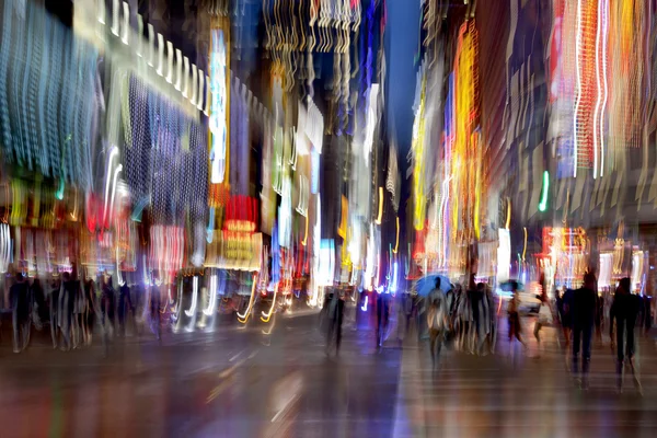 Night city of intentional motion blur