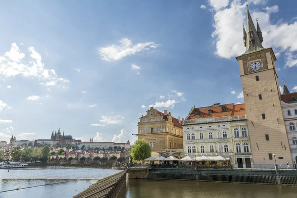 Exterior shot of Clock Tower and Bedrich Smetana Museum, Prague, Czech Republic