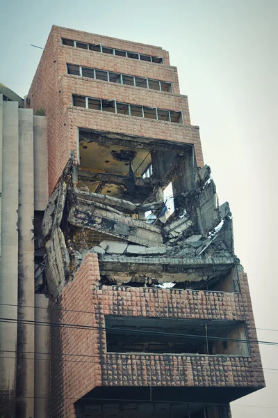 Exterior shot of former Yugoslav Ministry of Defence bombed on 7th May 1999 during Operation Allied Force, Belgrade, Serbia