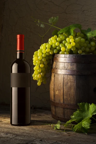 Wine glass on vineyard background