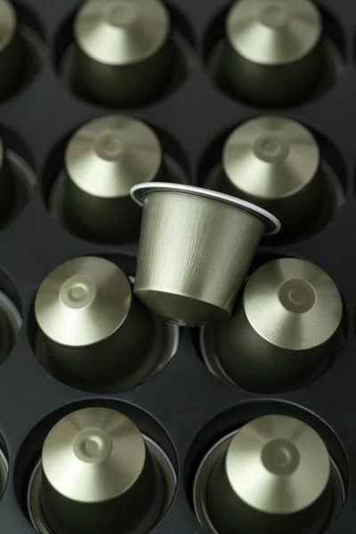 Coffee capsules close-up