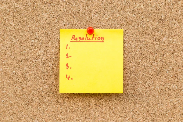 Sticky blank note resolutions for new year with space for text.
