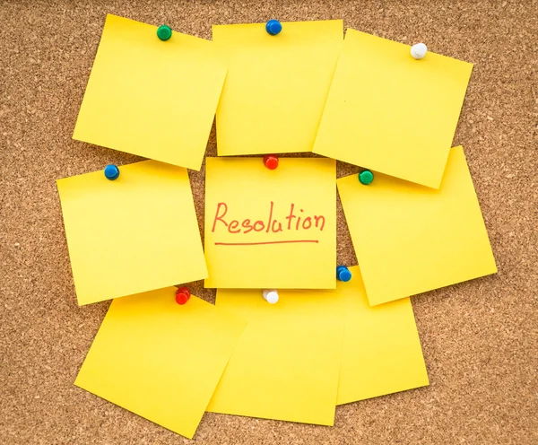 Sticky blank note resolutions for new year with space for text.