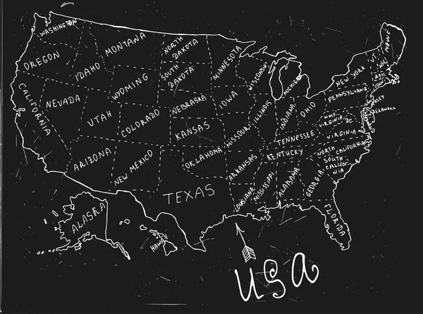 USA Hand Drawn Map 01 A