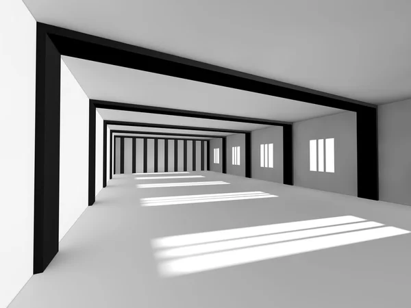 Empty white open space 3D rendering