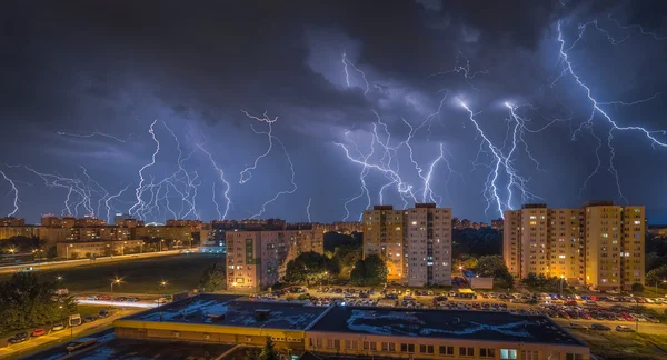 Lightnings Over Housing Estate
