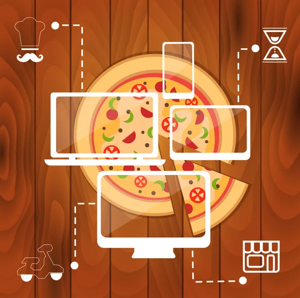 Order pizza online concept