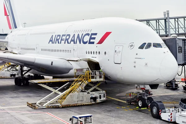 Air France A380 airplane on Charles de Gaulle International Airp