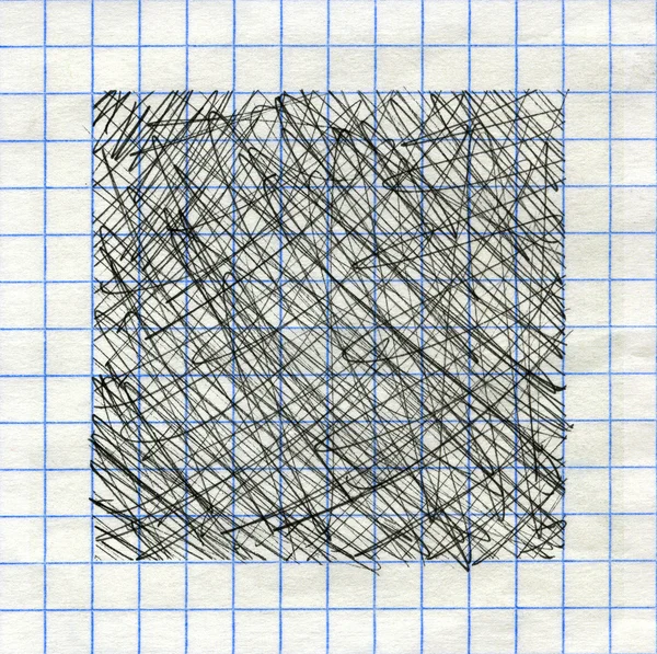 Ink pen textured background frame on math paper