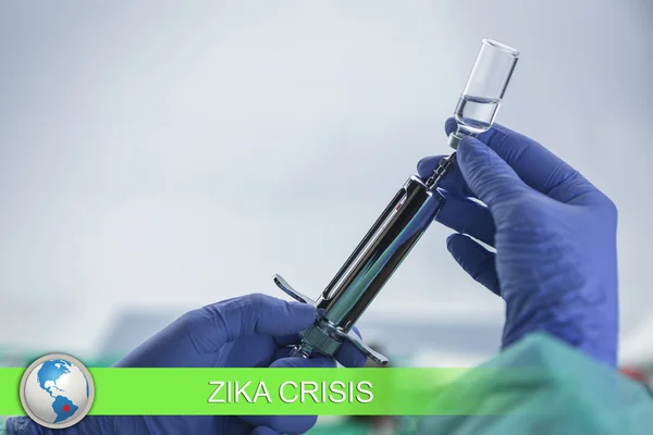 Digital composite of Zika news flash with medical imagery
