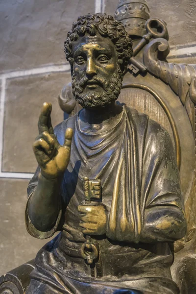 Detail of Sculpture in bronze of St Peter enthroned, Cathedral