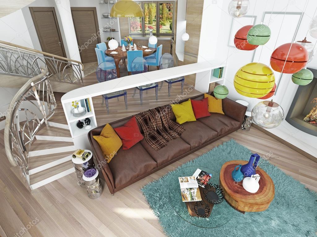 Ampio soggiorno di lusso in stile kitsch — foto stock © kuprin33 ...