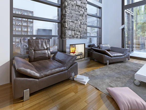 Warm sitting area in modern house