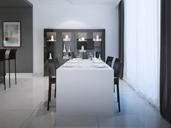 Dining at minimalist kitchen design