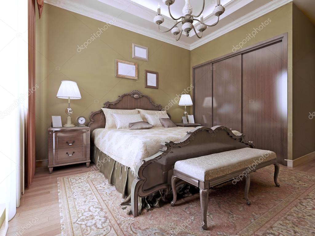 Luxe slaapkamer engelse stijl — stockfoto © kuprin33 #83412850