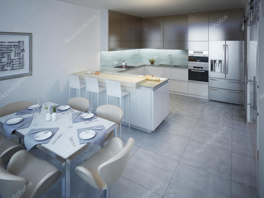 Idén med minimalistiska kök med bar — stockfotografi © kuprin33 ...