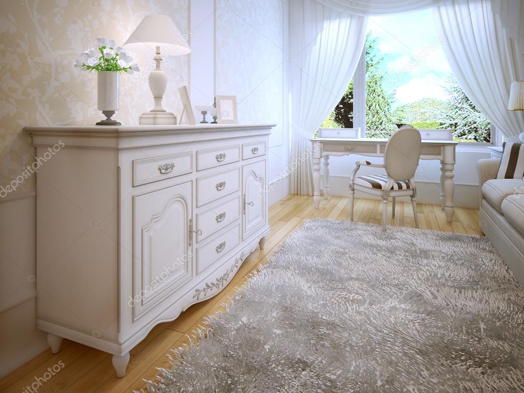 Witte dressoir in klassieke slaapkamer — stockfoto © kuprin33 ...