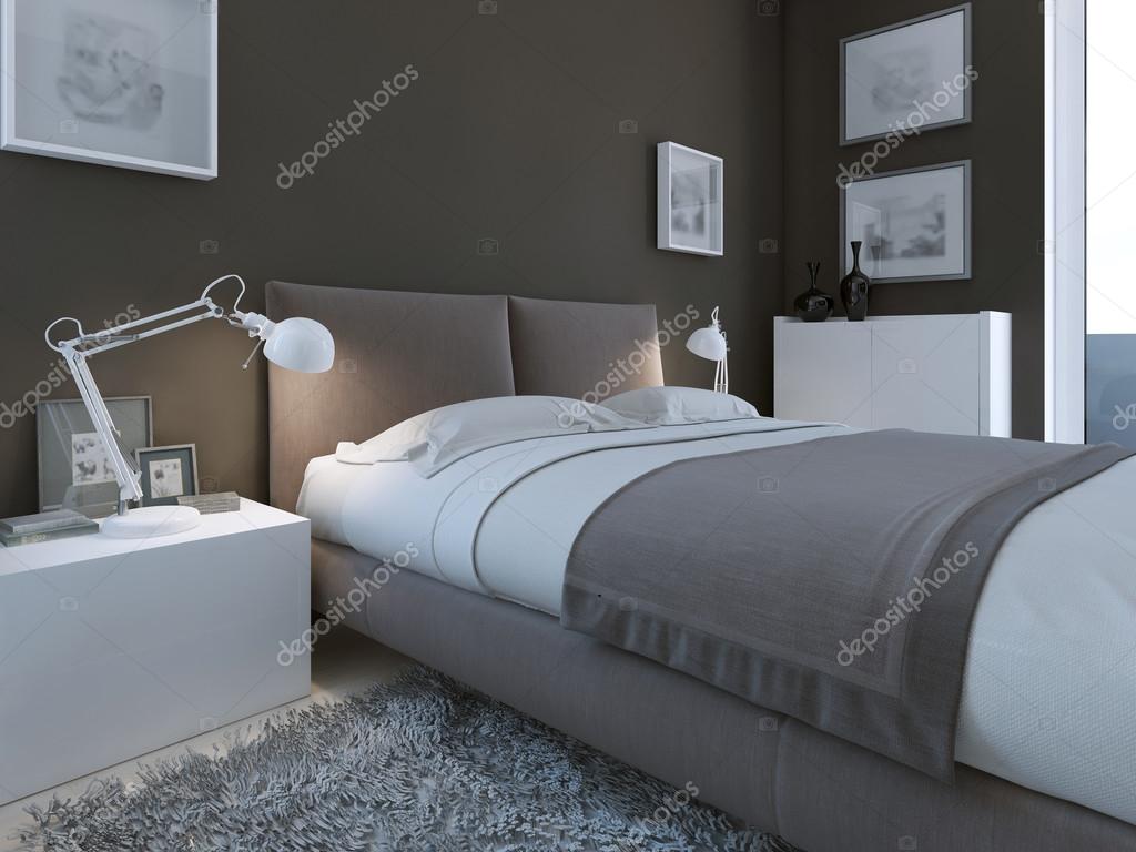 Camera da letto di lusso con pareti scure — foto stock © kuprin33 ...