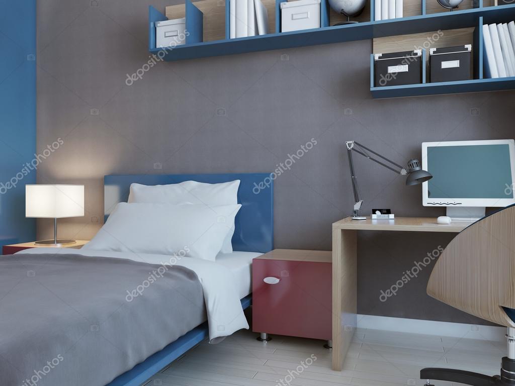 Tanken pÃ¥ barn sovrum med grÃ¥ väggar — stockfotografi © kuprin33 ...
