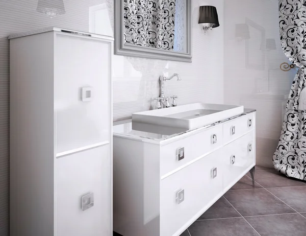 White luxury furniture in bathroom