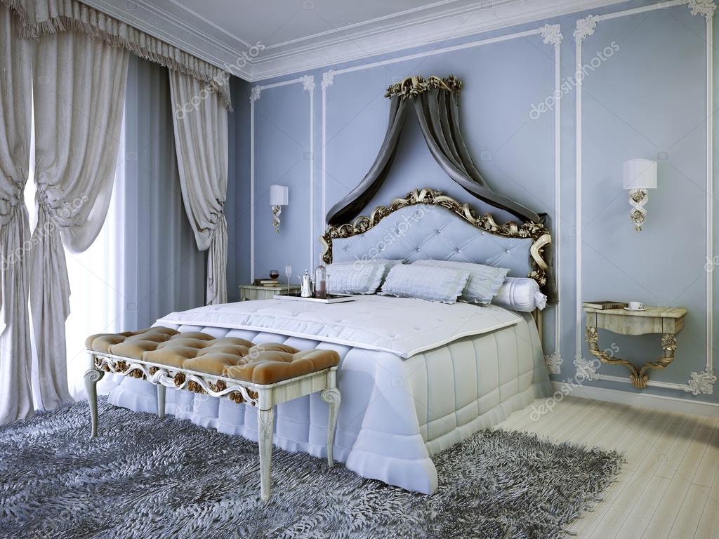 Dure dubbel bed met bekleding gecreëerde — stockfoto © kuprin33 ...