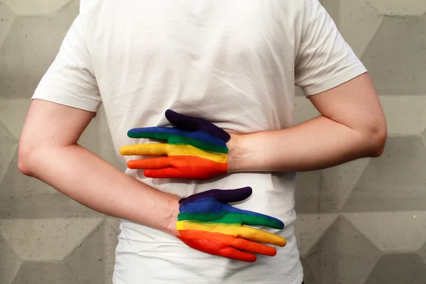 LGBT rainbow hands