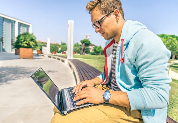 Student with computer