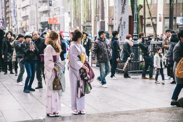 Japanese girls wearing kimono