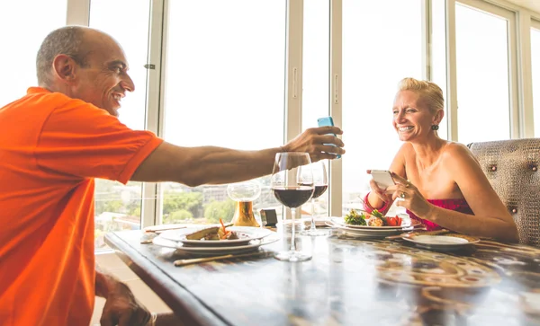 Middle age couple at the restaurant