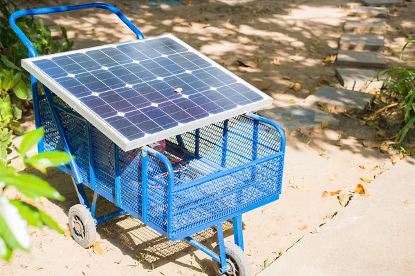 Electric solar cell on a cart in The garden