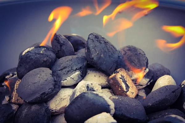 Coal buring in the fire pit