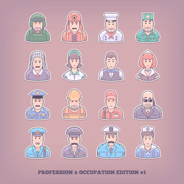 Cartoon people icons. Occupation and profession design elements. Flat concept vector illustration.