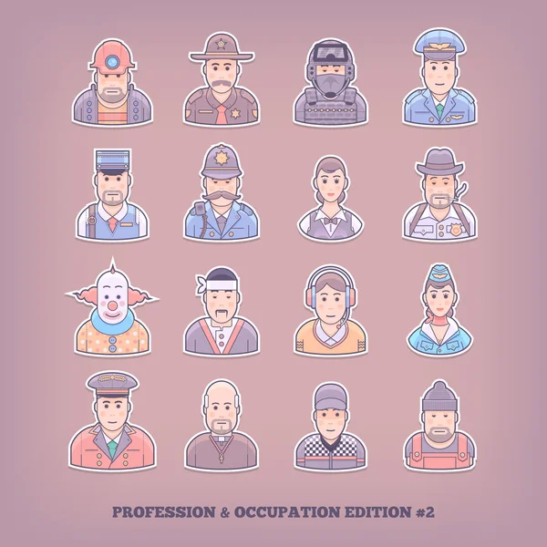 Cartoon people icons. Occupation and profession design elements. Flat concept vector illustration.