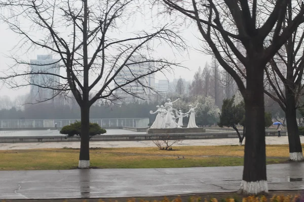 North Korea, Pyongyang, April, 2012 - rainy city on the eve of 1