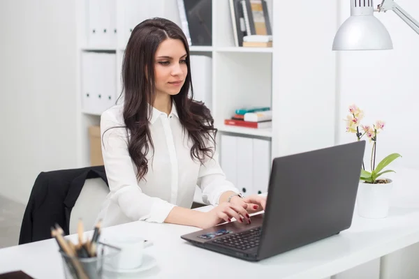 Business woman with notebook in office, workplace