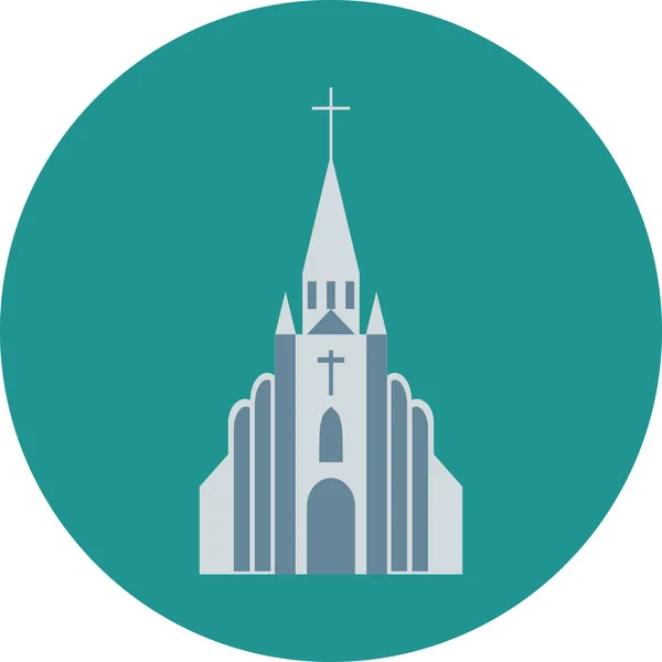 Church with a cross. Vector illustration of a temple, religion concept.