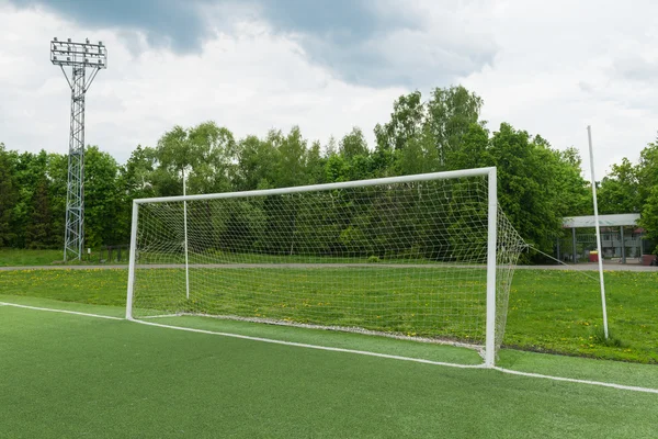 Football goal on the forest background