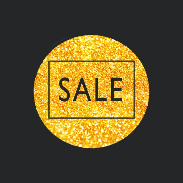 Sale tag design on golden glitter circle