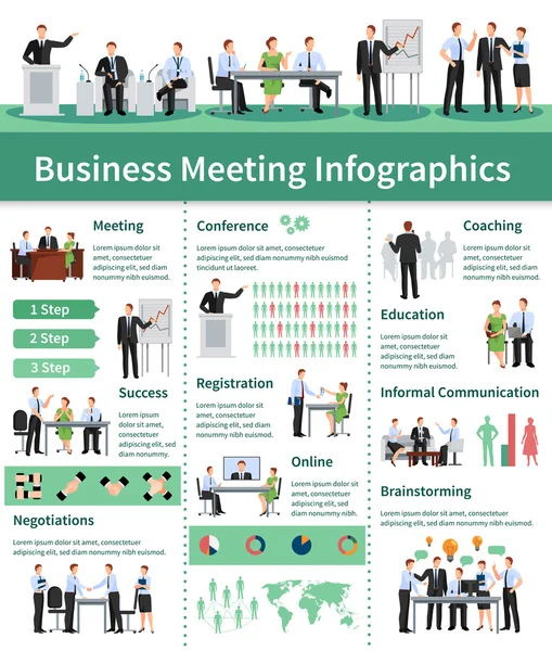 Business Meeting Infographic Set