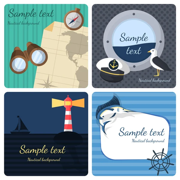 Nautical mini posters set