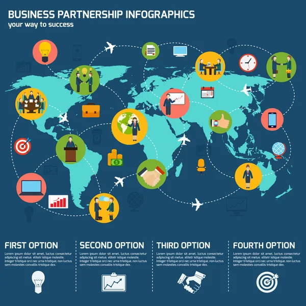 Business partnership infographics