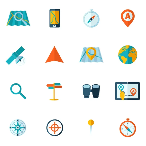 Navigation icon flat set