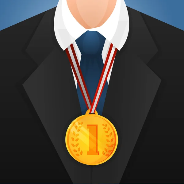 Businessman with medal