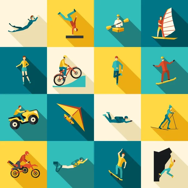 Extreme Sports Flat Icons Set